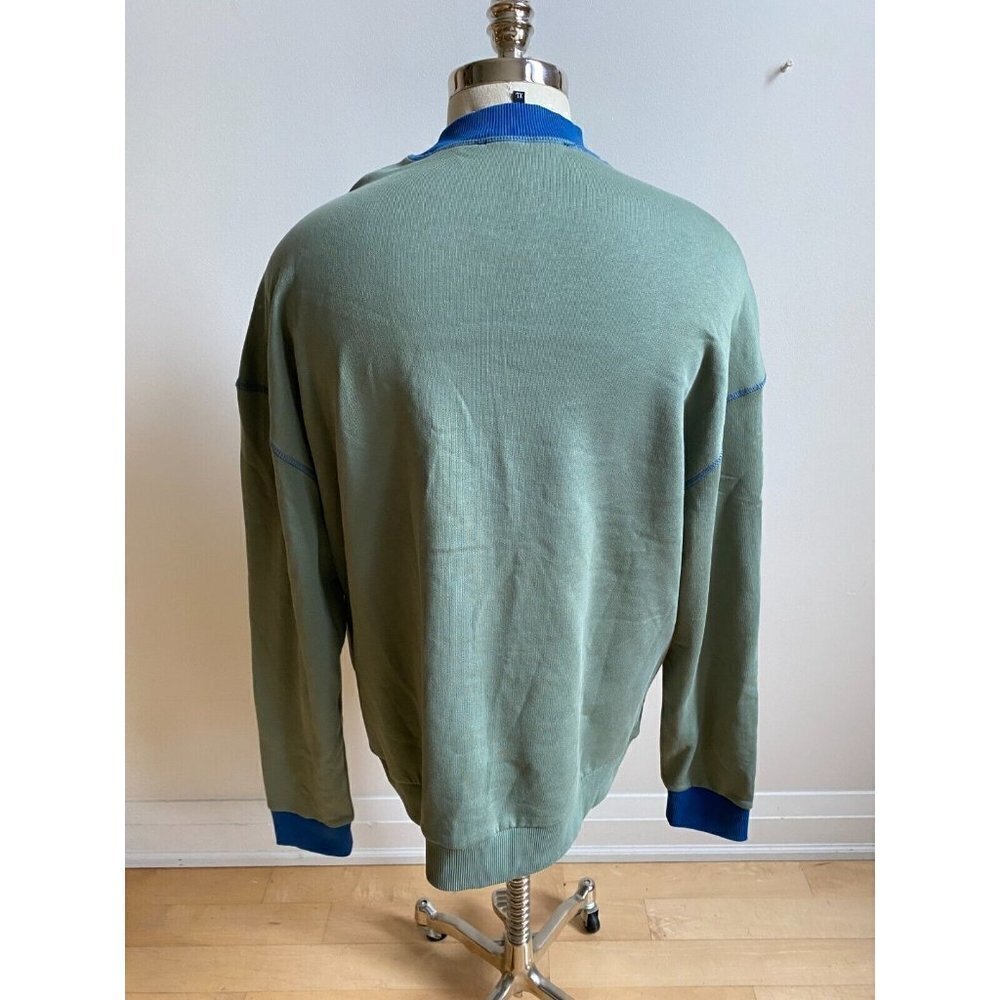 Native Youth Mens green sweatshirt BNWOT XLarge NEW blue contrast trim - Picture 5 of 8
